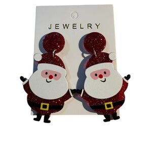 Glitter Santa Claus Earrings